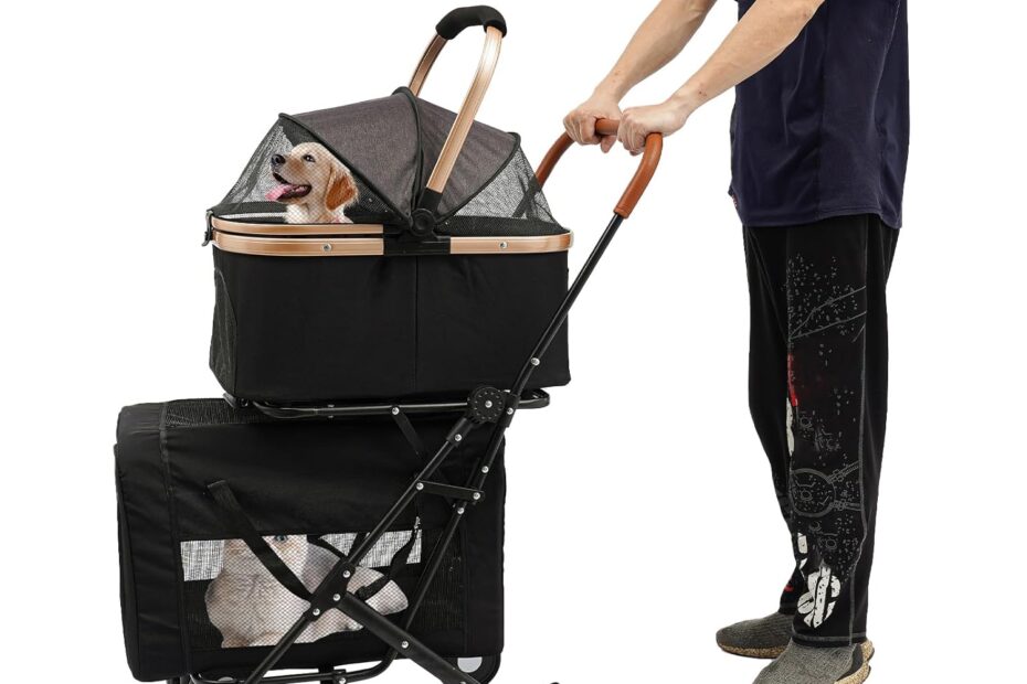 Perfect for Pairs: The Ultimate Double Pet Stroller for Easy Travel with Your Dogs and Cats!