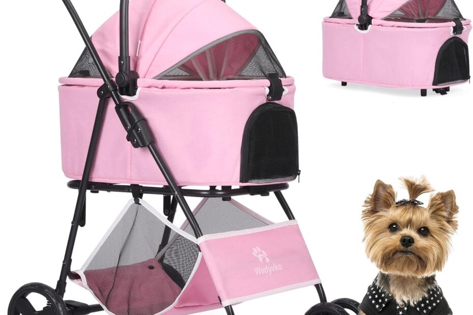 Perfect Pet Adventure: The Ultimate Pink Stroller for Your Furry Friends!
