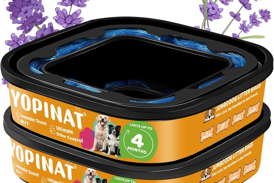 Stay Fresh: Jumbo Square Lavender Scented Refill Bags for Pet Waste Disposal