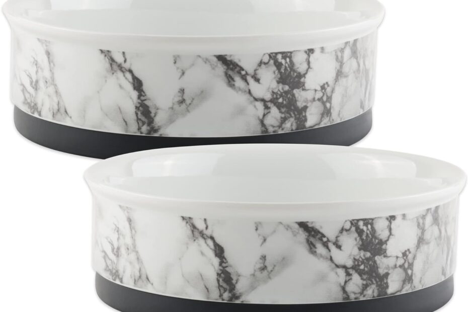 Stylish & Functional: Review of the Bone Dry Marble Ceramic Pet Bowl Set