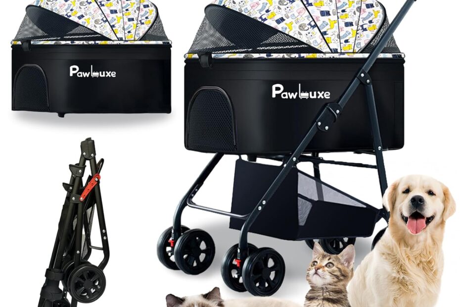 The Ultimate 4-in-1 Pet Stroller: Comfort & Convenience for Your Furry Friends!