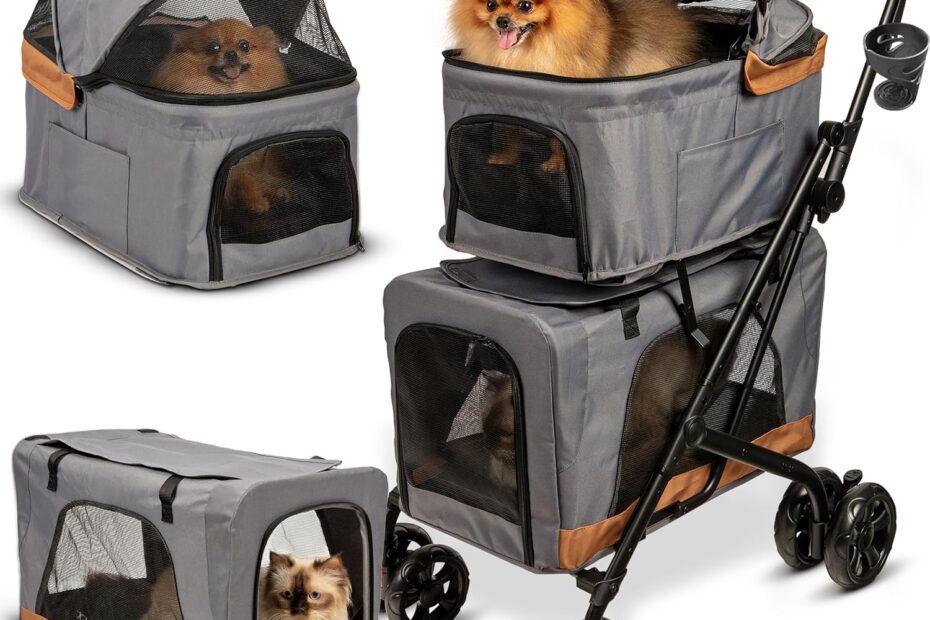 The Ultimate Double Pet Stroller: Convenient Comfort for Your Furry Friends!