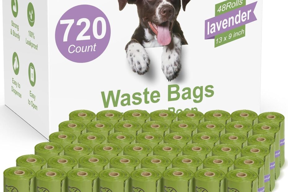 Top Choice for Pet Owners: 720 Count Leakproof Lavender Scented Dog Poop Bags!