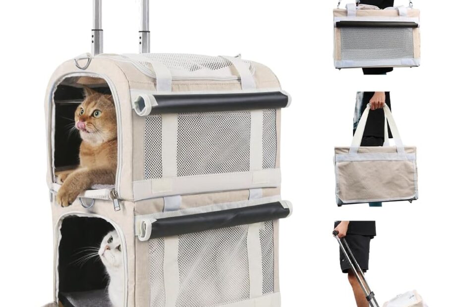 Travel in Style: The Ultimate Double Cat Carrier on Wheels Review!