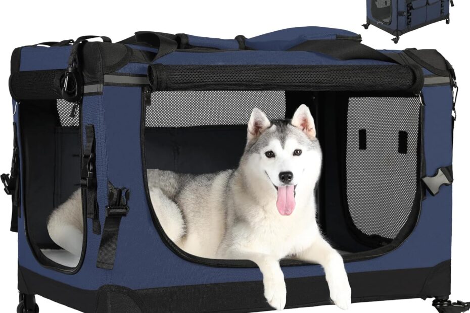 Travel Made Easy: The 30IN Soft Collapsible Dog Crate for Medium Breeds