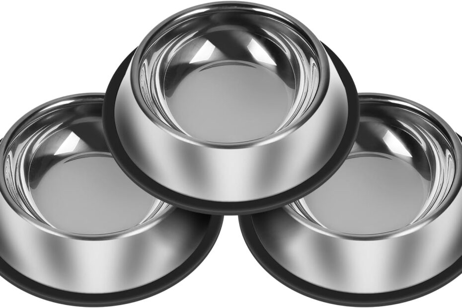 Ultimate 3Pcs Stainless Steel Dog Bowls Set: Durable, Non-Slip & Dishwasher Safe!