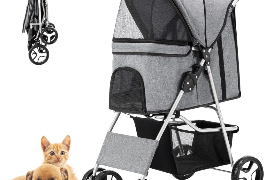 Ultimate Comfort on the Go: Review of the One-Hand Folding Pet Stroller for Small Dogs & Cats