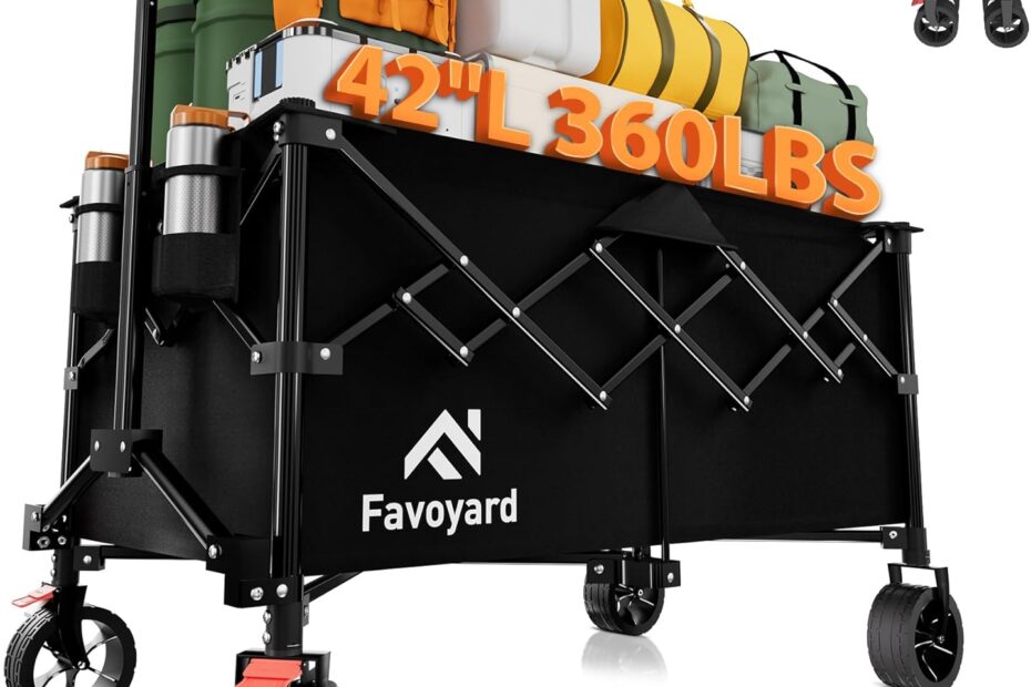 Ultimate Convenience: Favoyard 42" Heavy Duty Collapsible Wagon for All Your Outdoor Needs
