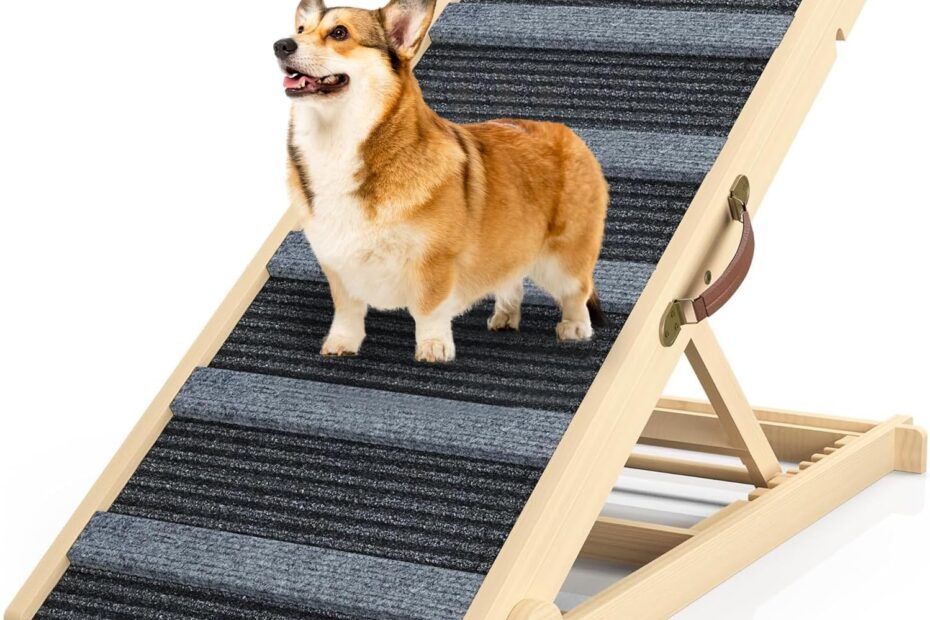Ultimate Pet Access: Adjustable Dog Ramp for Beds & Couches
