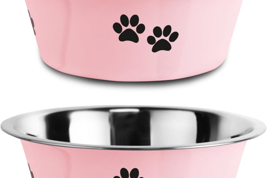 Unleash Mealtime Magic: Review of Nonslip Pink Stainless Steel Dog Bowls for All Breeds!