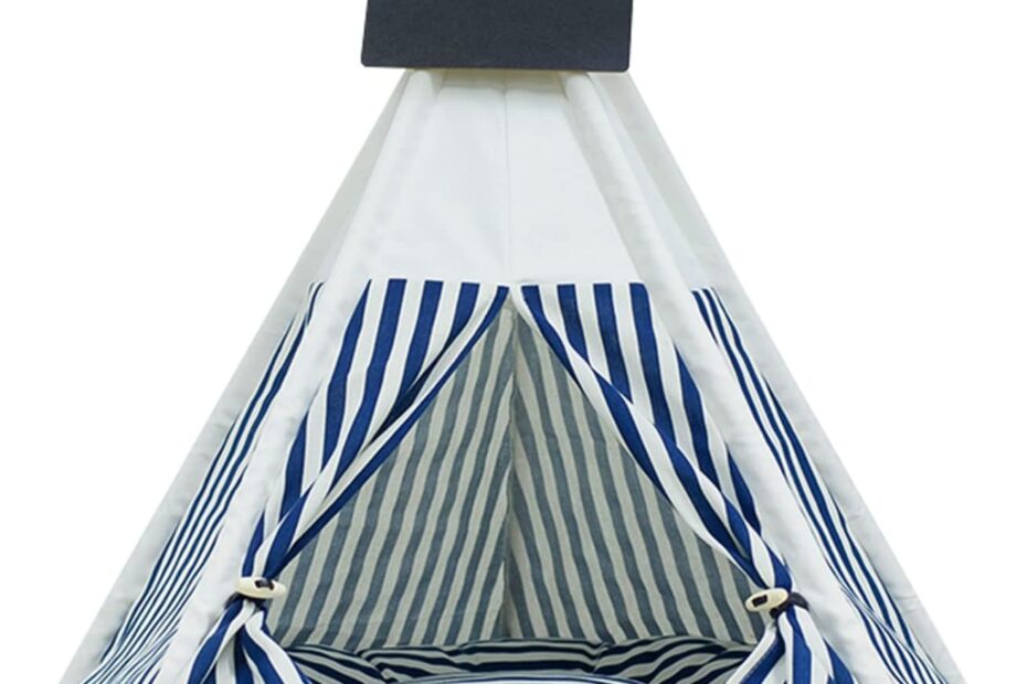 Cozy Comfort: A Review of the Striped Pet Teepee with Thick Cushion for Your Furry Friend