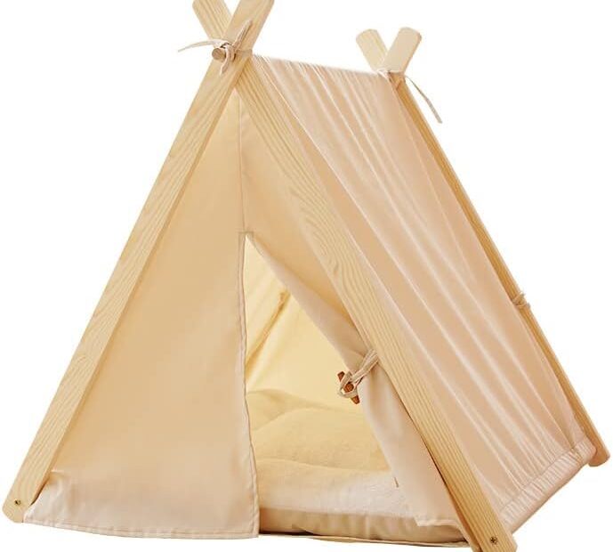 Cozy Retreat: The Ultimate Solid Wood Cat & Dog Teepee Tent Review