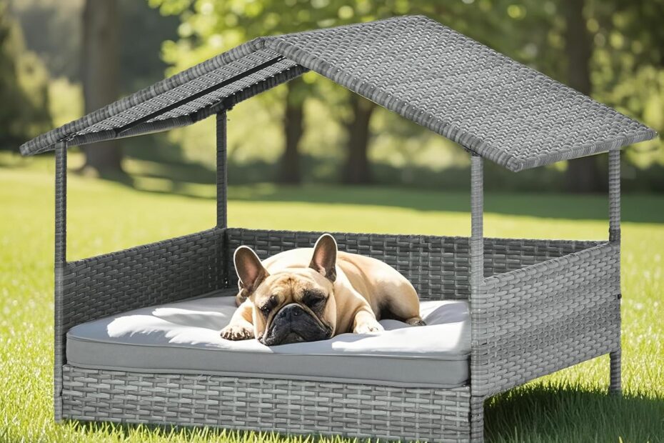 Elevate Your Pup's Comfort: Review of the Wicker Outdoor Dog House with Canopy