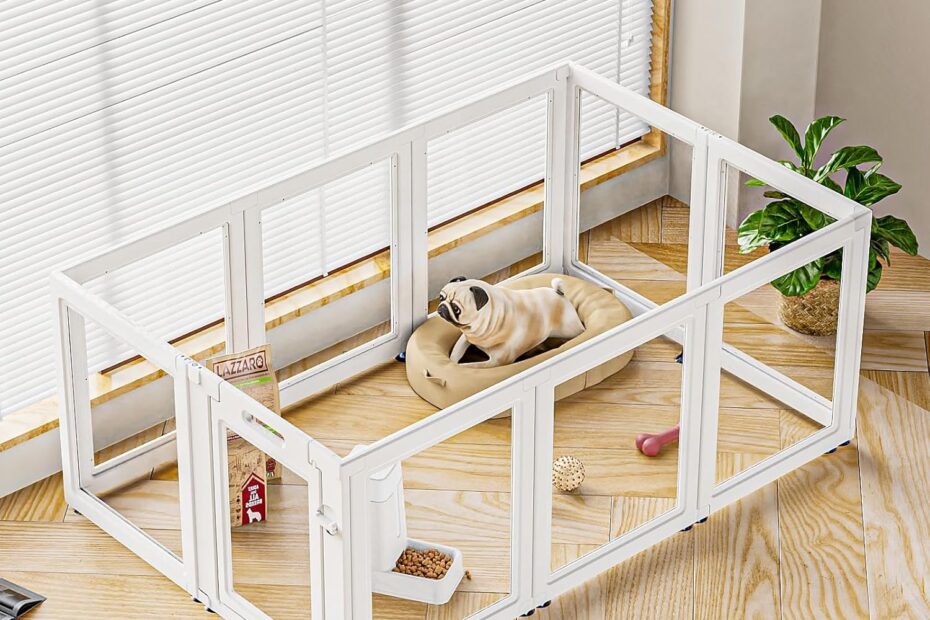 Secure & Stylish: The Ultimate Dog Playpen for Indoor Fun!