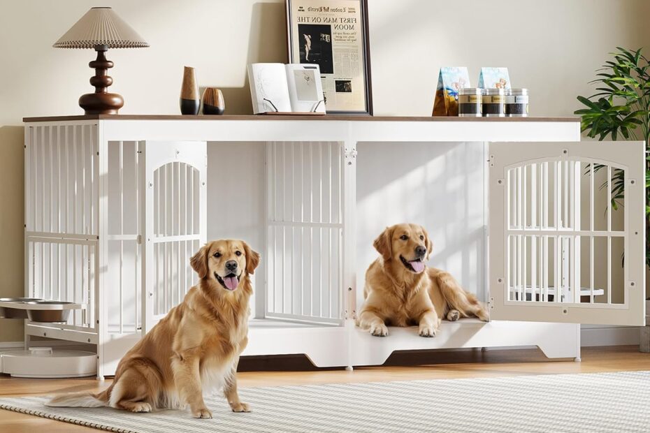 Stylish and Functional: HOOBRO 74.8” Dog Crate Furniture Review for Two Dogs