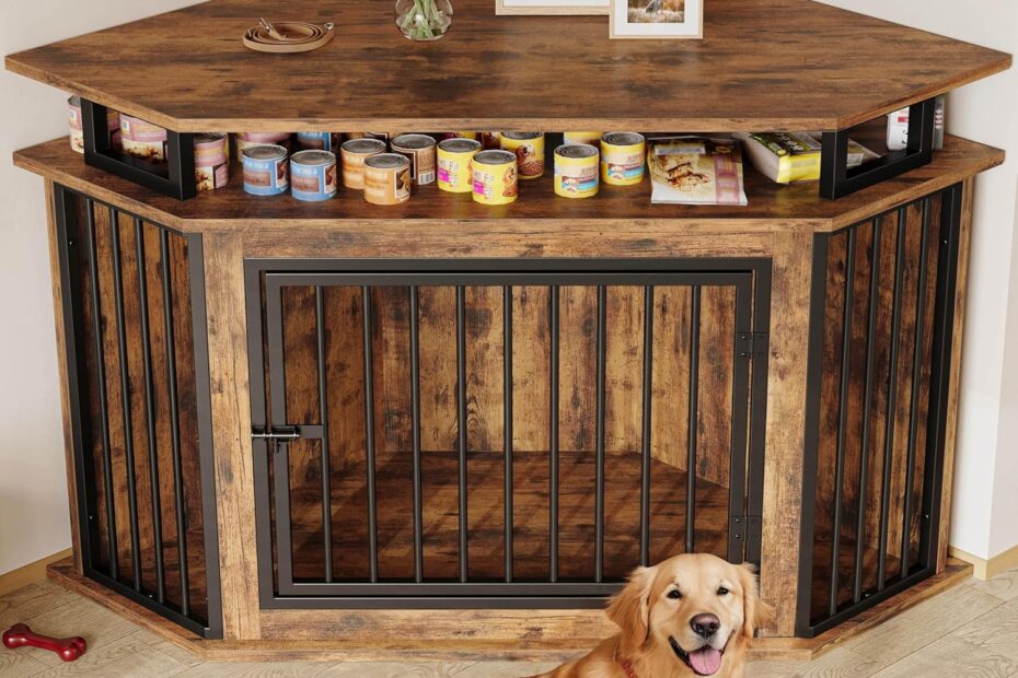 Stylish and Functional: The IRONCK 51" Corner Wooden Dog Crate Review