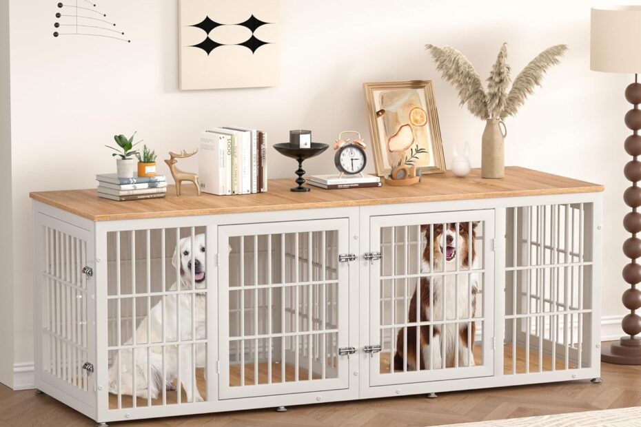 Stylish and Spacious: The Ultimate 78 Inch Double Dog Crate for Your Pets