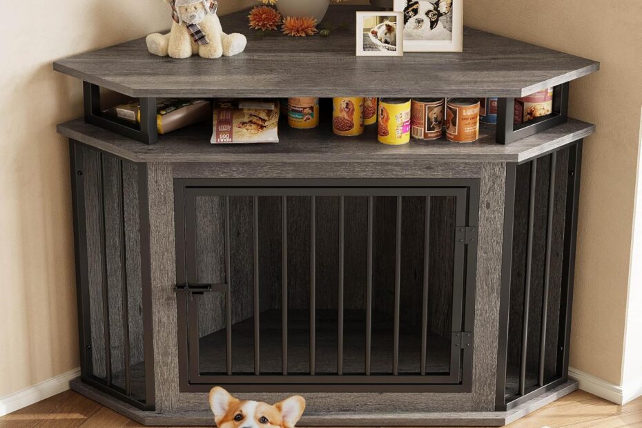 Stylish Sanctuary: Review of the IRONCK 44" Corner Dog Crate and Two-Tier Shelves