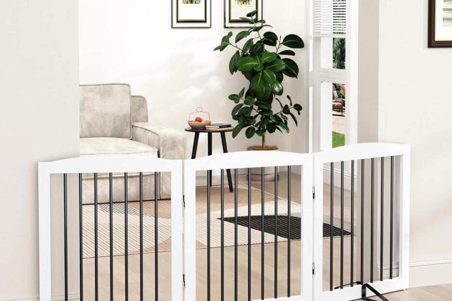 Stylish & Secure: Review of the Freestanding Wooden Pet Gate for Your Home