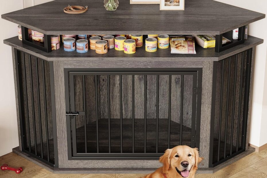 Transform Your Home: Discover the IRONCK 51" Corner Wooden Dog Crate Furniture!