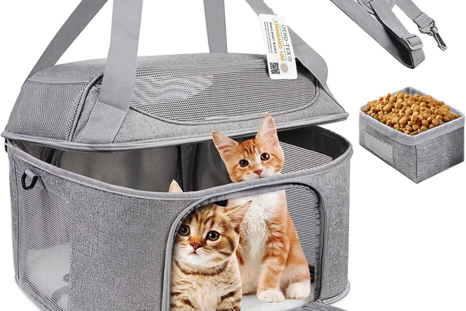 Travel in Style: The Ultimate Soft-Sided Cat Carrier for Dual Felines