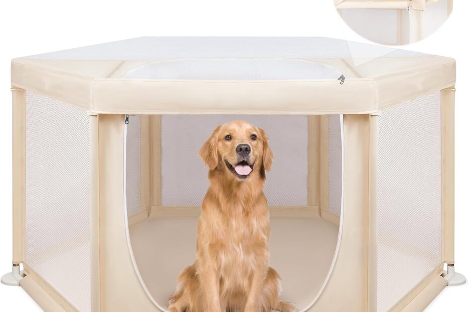 Ultimate Comfort: Review of the Large Dog Playpen with Removable Roof