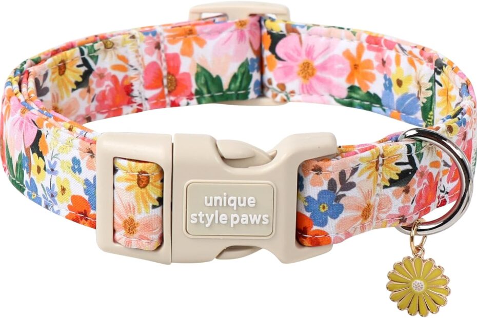 Charming Paws: The Stylish Flower Pendant Dog Collar Review