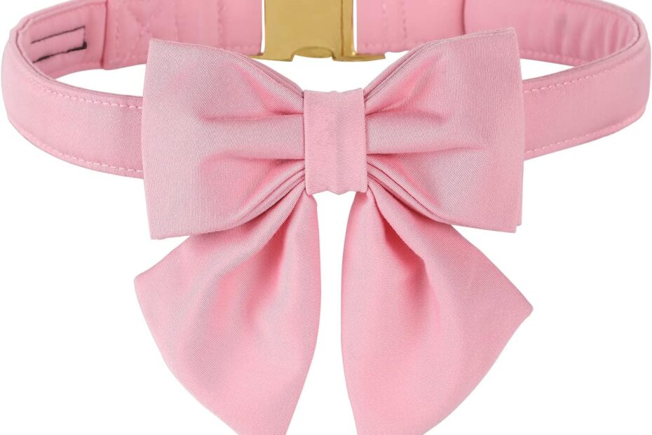 Chic and Comfy: The Maca Bates Cherry Pink Dog Collar with Bow Tie Review!