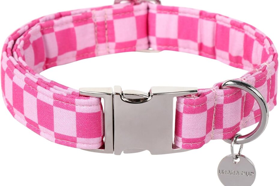 Chic Comfort: Review of the Cute Pink Plaid Dog Collar for Summer Adventures