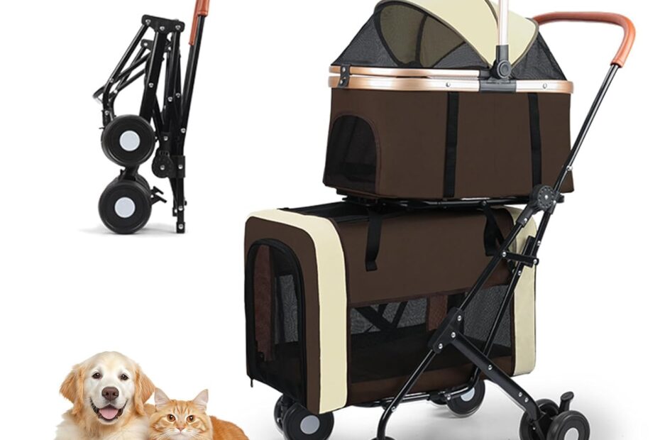 Explore the YYW Double Pet Stroller: The Ultimate 4-in-1 Solution for Small Dogs and Cats!
