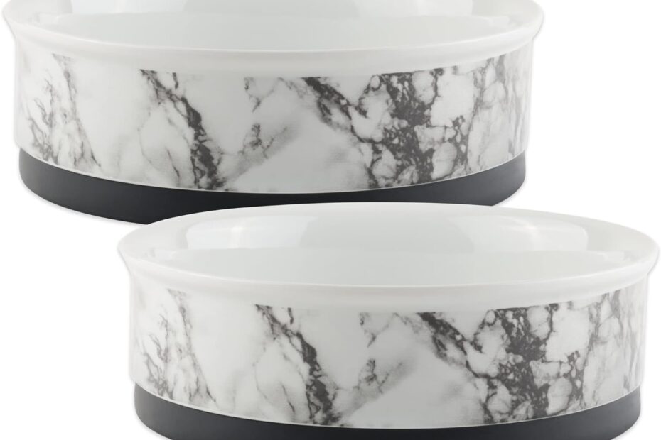 Stylish & Functional: A Review of the Bone Dry Marble Ceramic Pet Bowl Set