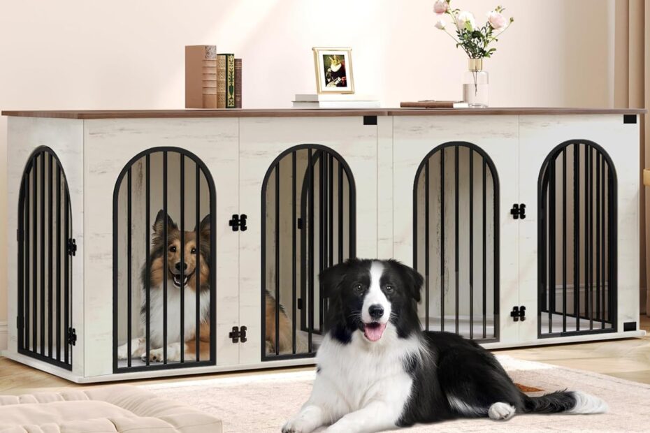 Transform Your Space: The Ultimate 88.4" Dog Crate Furniture for 2 Dogs!