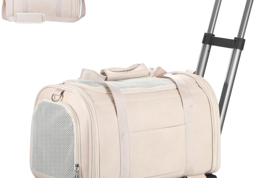 Travel in Style: The Ultimate Rolling Leather Pet Carrier for Your Small Furry Friends