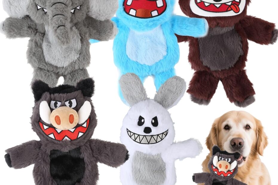Ultimate Fun: 5 PCS Squeaky Crinkle Dog Toys for All Sizes!