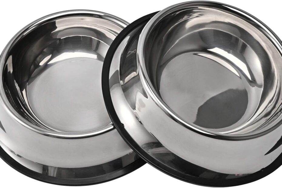 Ultimate Pet Feeding Solution: 2Packs Stainless Steel Bowls with Anti-Skid Base