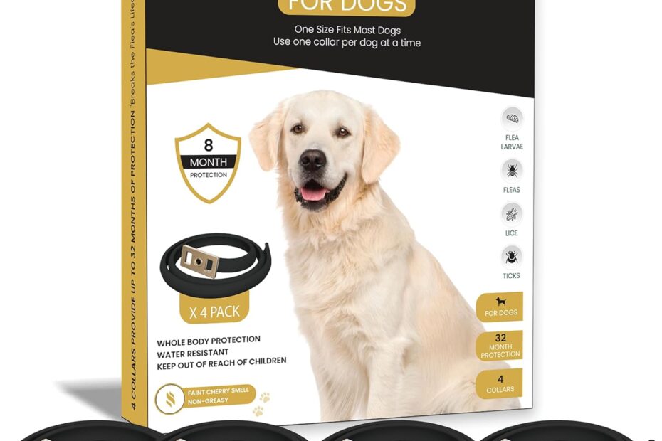 Ultimate Protection: 4 Pack Flea and Tick Collars for Dogs - 8 Months of Peace of Mind!