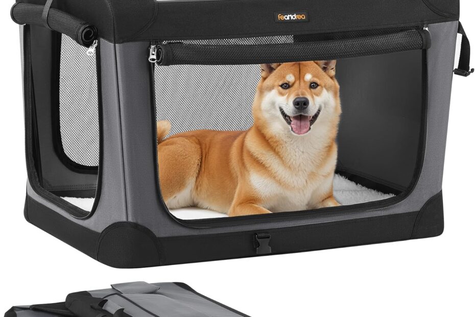 Ultimate Review: Feandrea Collapsible Dog Crate - The Perfect Travel Companion for Medium Dogs!