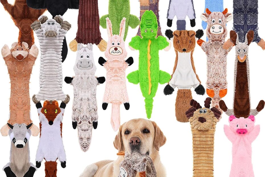 Unleash Fun: 20 Pcs No Stuffing Squeaky Dog Toys for Aggressive Chewers!