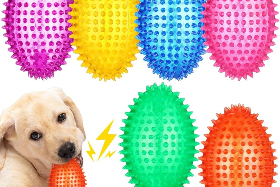 Unleash the Fun: Review of 6 Pcs Spiky Squeaker Football Dog Toys for Aggressive Chewers