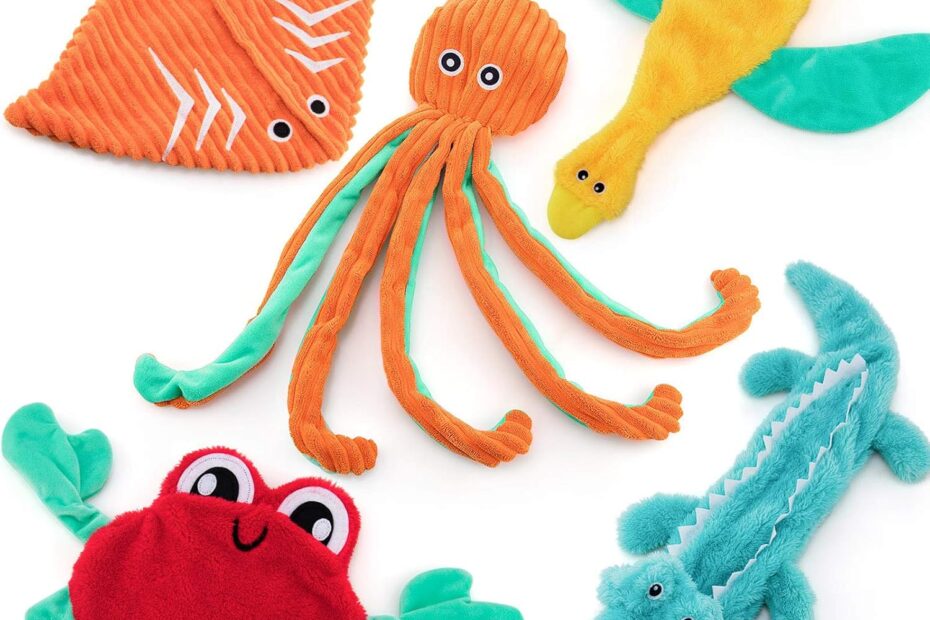 Unstuffed Fun: The Ultimate 5-Pack Squeaky Dog Toys for Hours of Entertainment!
