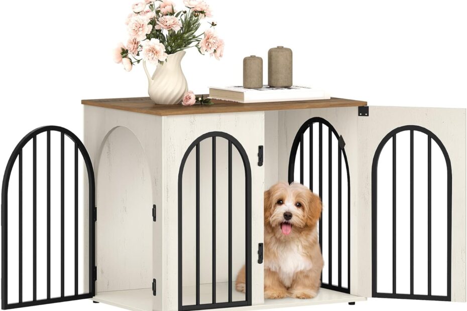 Elegant and Functional: The 26.8'' Wooden Dog Crate Furniture Review