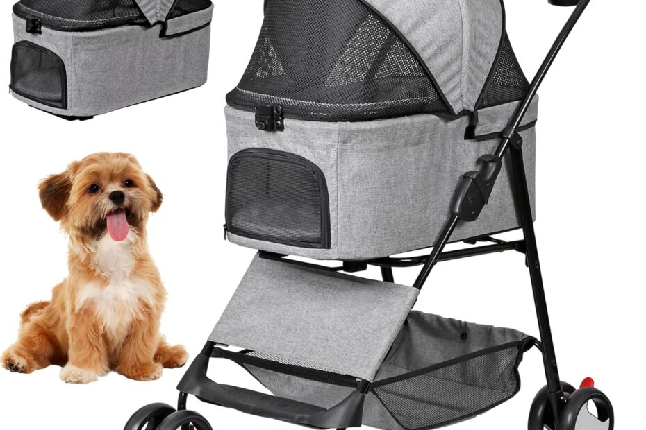 Explore the Ultimate Pet Convenience: 3-in-1 Foldable Stroller for Dogs and Cats!