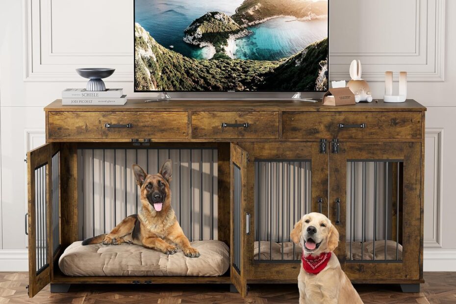 Stylish and Functional: Review of the 71'' Wooden Dog Crate for Large Breeds