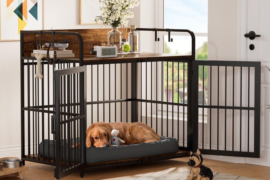 Stylish & Sturdy: The Perfect 43" Dog Crate for Your Furry Friend!