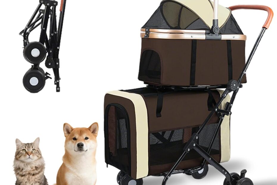 The Ultimate Foldable Double Pet Stroller: Perfect for Pets on the Go!
