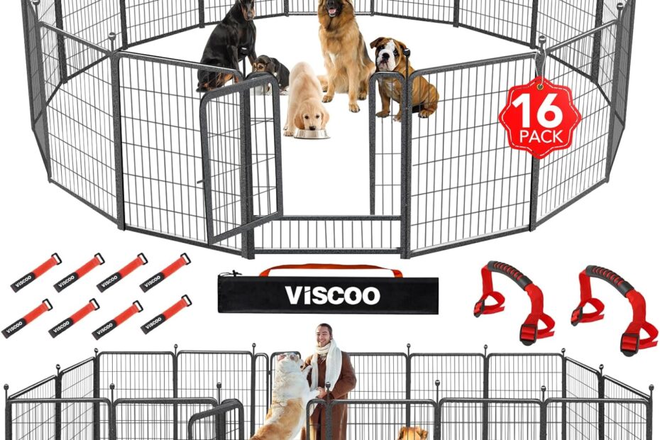 Ultimate Freedom: Discover the Versatile 16-Panel Outdoor Dog Playpen!