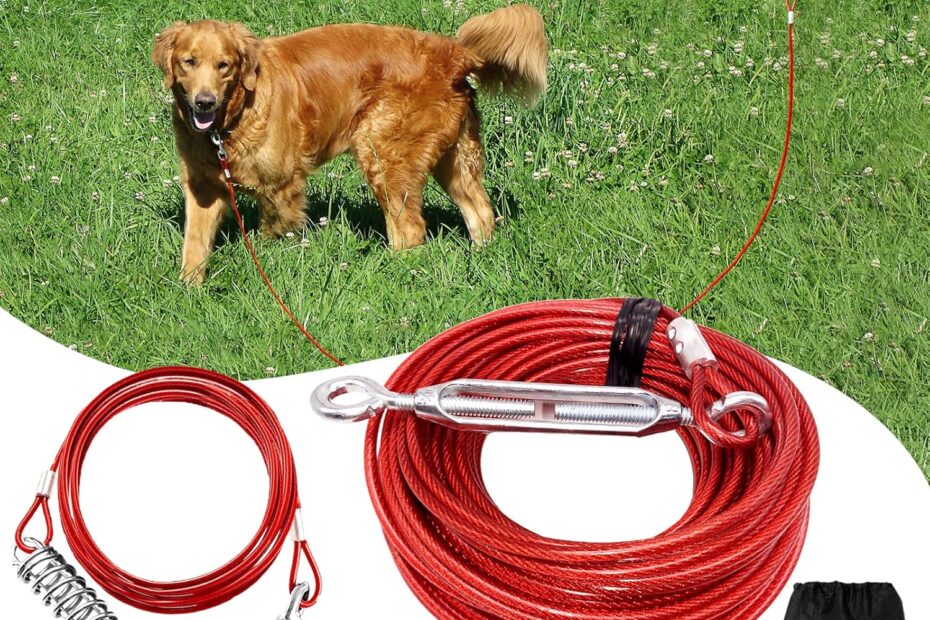 Ultimate Freedom: The 100FT Dog Runner & 15FT Tie Out for Large Dogs