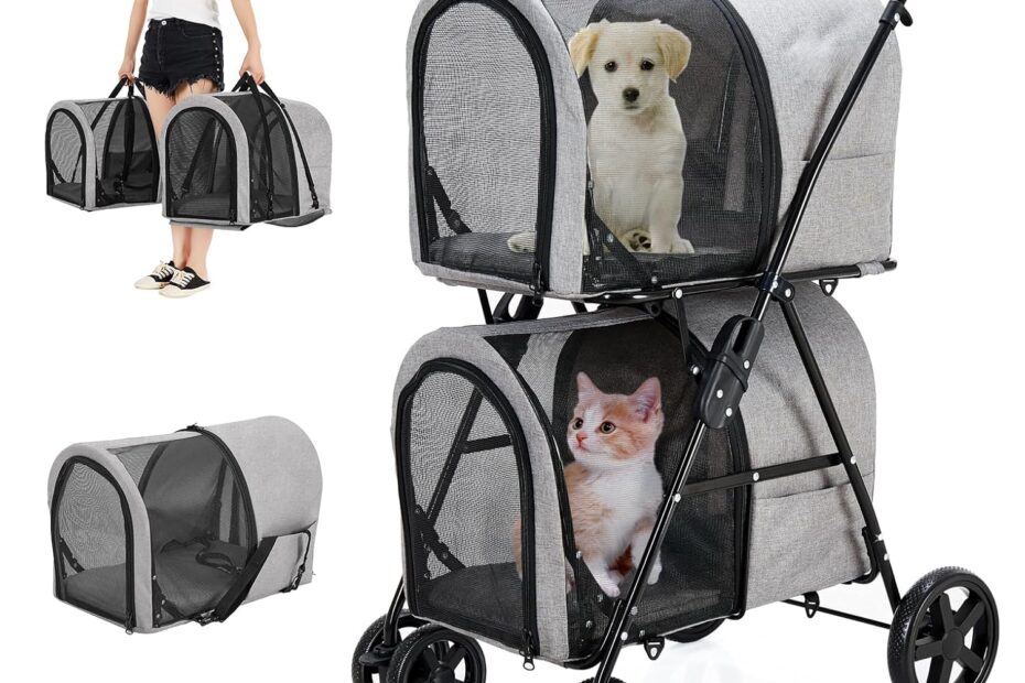 Unleash Adventure: The Ultimate Double Pet Stroller for Dogs and Cats!