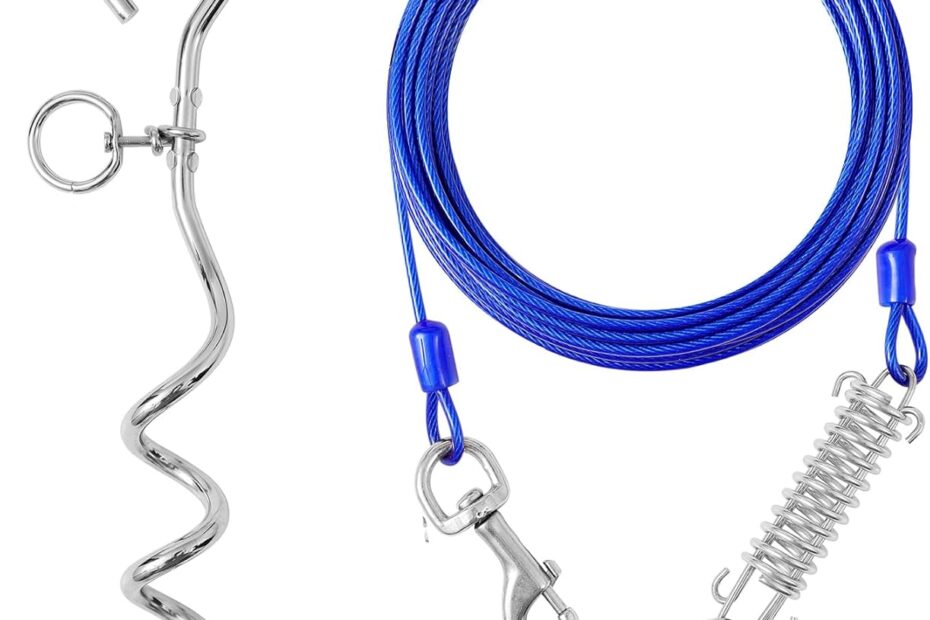 Unleash Freedom: Review of the Ultimate 50FT Dog Tie Out Cable and Stake