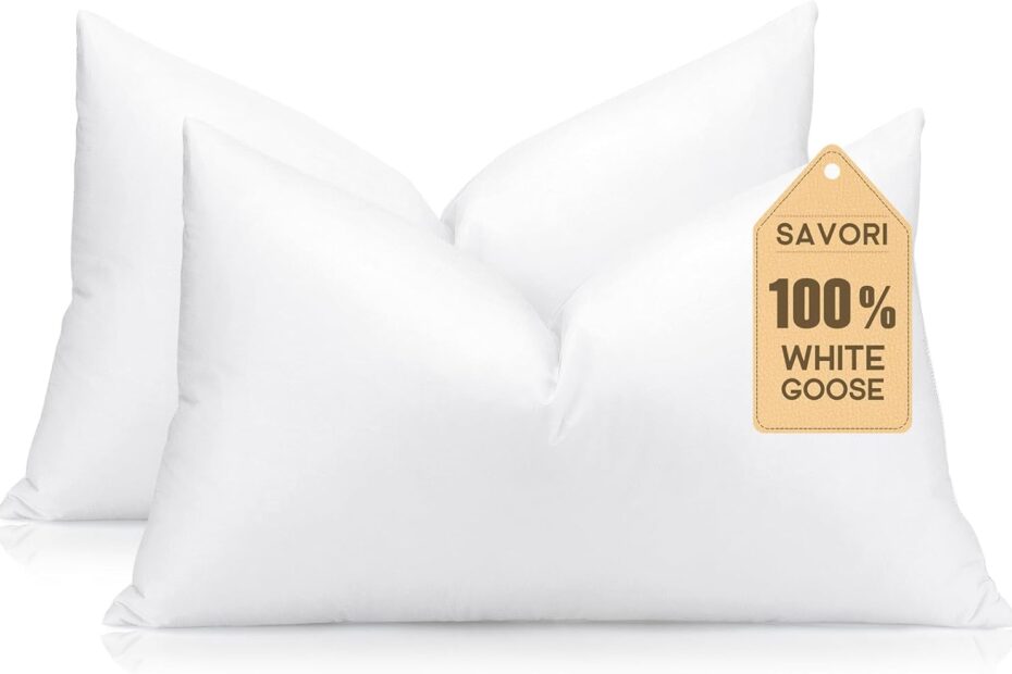 Discover Comfort: SAVORI Set of 2 Luxurious Down & Feather Throw Pillow Inserts